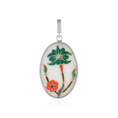 Pendentif en argent et Marbre blanc