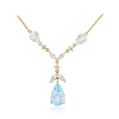 Collier en argent et Topaze bleu ciel