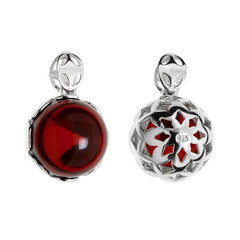 Pendentif en argent et Ambre rouge de Colombie