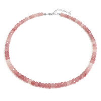 Collier en argent et Quartz rose de Saver