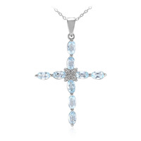 Collier en argent et Topaze bleu ciel