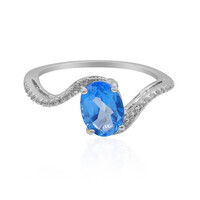 Bague en argent et Topaze Bleue Indigo