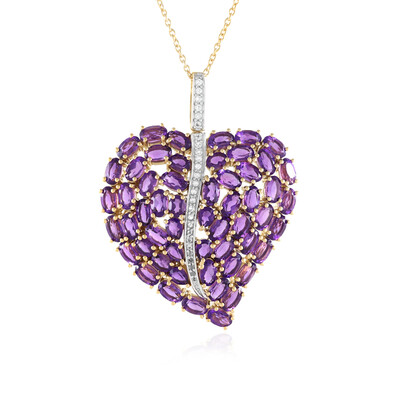 Collier en argent et Améthyste de Zambie
