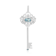 Pendentif en argent et Topaze bleu ciel