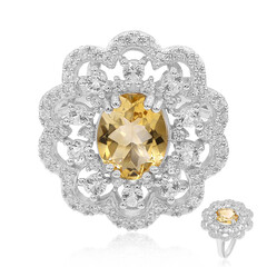 Bague en argent et Citrine