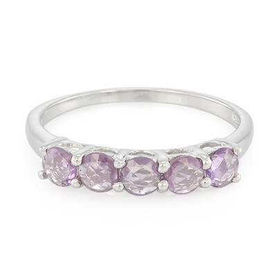 Bague en argent et Saphir pourpre de Ceylan non chauffé