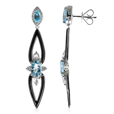 Boucles d'oreilles en or et Aigue-Marine du Brésil AAA (CIRARI)