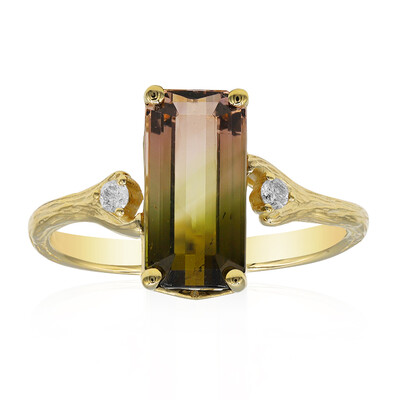 Bague en or et Tourmaline néon du Congo (Smithsonian)