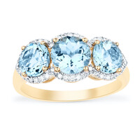Bague en or et Aigue-Marine AAA