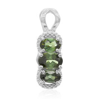 Pendentif en argent et Tourmaline verte du Brésil