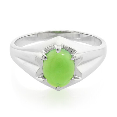 Bague pour homme en argent et Chrysoprase impériale