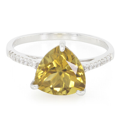 Bague en argent et Quartz champagne