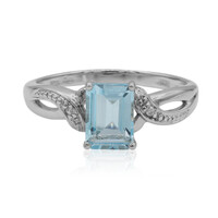 Bague en argent et Topaze bleu ciel