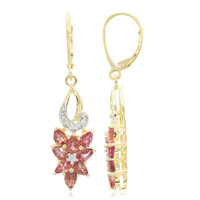 Boucles d'oreilles en or et Saphir Padparadscha non chauffé (AMAYANI)