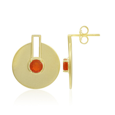 Boucles d'oreilles en argent et Opale de Feu du Mexique