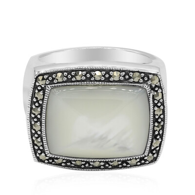 Bague pour homme en argent et Nacre