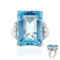 Bague en argent et Topaze bleu ciel