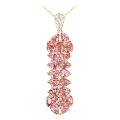 Collier en or et Saphir Padparadscha non chauffé (AMAYANI)
