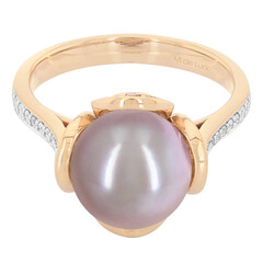 Bague en or et Perle de Kasumigaura