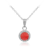 Collier en argent et Opale rouge d'Éthiopie