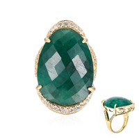 Bague en argent et Béryl couleur émeraude