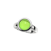 Bague en argent et Ambre verte de Colombie