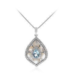 Collier en or et Aigue-Marine du Brésil AAA (CIRARI)