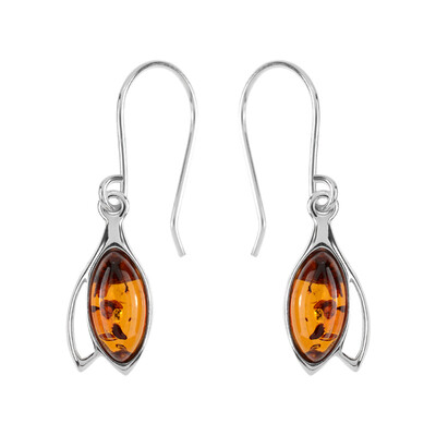 Boucles d'oreilles en argent et Ambre (dagen)