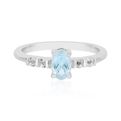 Bague en argent et Topaze bleu ciel
