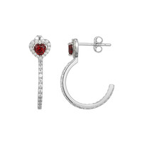 Boucles d'oreilles en argent et Grenat du Mozambique
