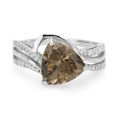 Bague en argent et Quartz fumé
