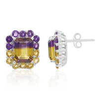 Boucles d'oreilles en argent et Amétrine