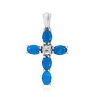Pendentif en argent et Opale bleu néon