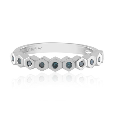 Bague en argent et Diamant bleu I3