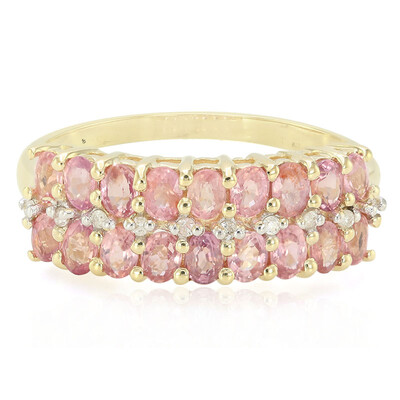 Bague en or et Saphir Padparadscha non chauffé