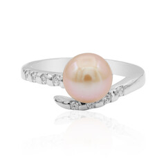 Bague en argent et Perle de culture d'eau douce (TPC)