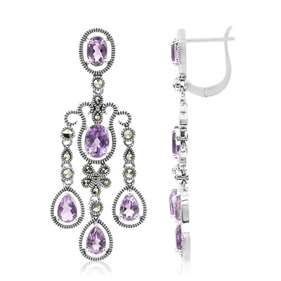 Boucles d'oreilles en argent et Améthyste