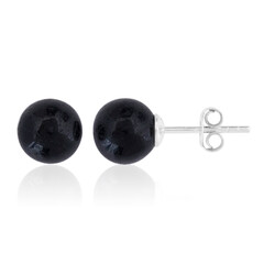 Boucles d'oreilles en argent et Tourmaline noire