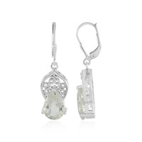 Boucles d'oreilles en argent et Améthyste verte