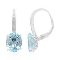 Boucles d'oreilles en argent et Topaze bleu ciel