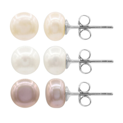 Boucles d'oreilles en argent et Perle de culture d'eau douce (TPC)