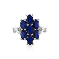 Bague en argent et Spinelle bleu roi