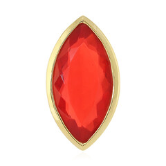 Pendentif en argent et Opale rouge d'Éthiopie