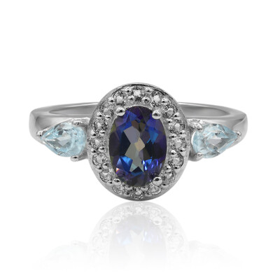 Bague en argent et Topaze bleue Mystique