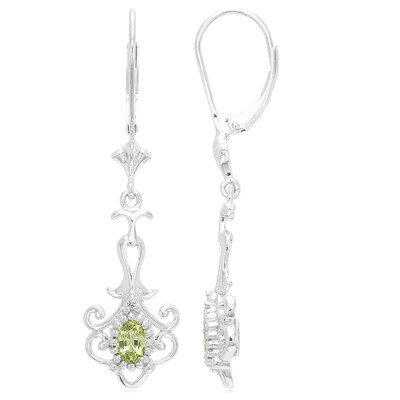Boucles d'oreilles en argent et Chrysobéryl