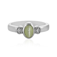Bague en argent et Chrysobéryl œil-de-chat