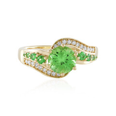 Bague en or et Tsavorite de Tanzanie AAA (de Melo)
