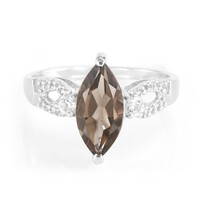 Bague en argent et Quartz fumé