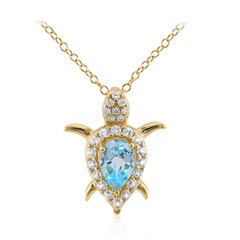 Collier en argent et Topaze bleu ciel