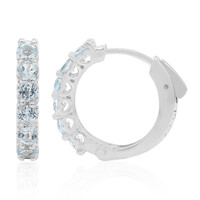 Boucles d'oreilles en argent et Topaze bleu ciel
